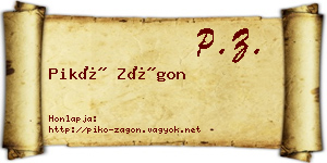 Pikó Zágon névjegykártya